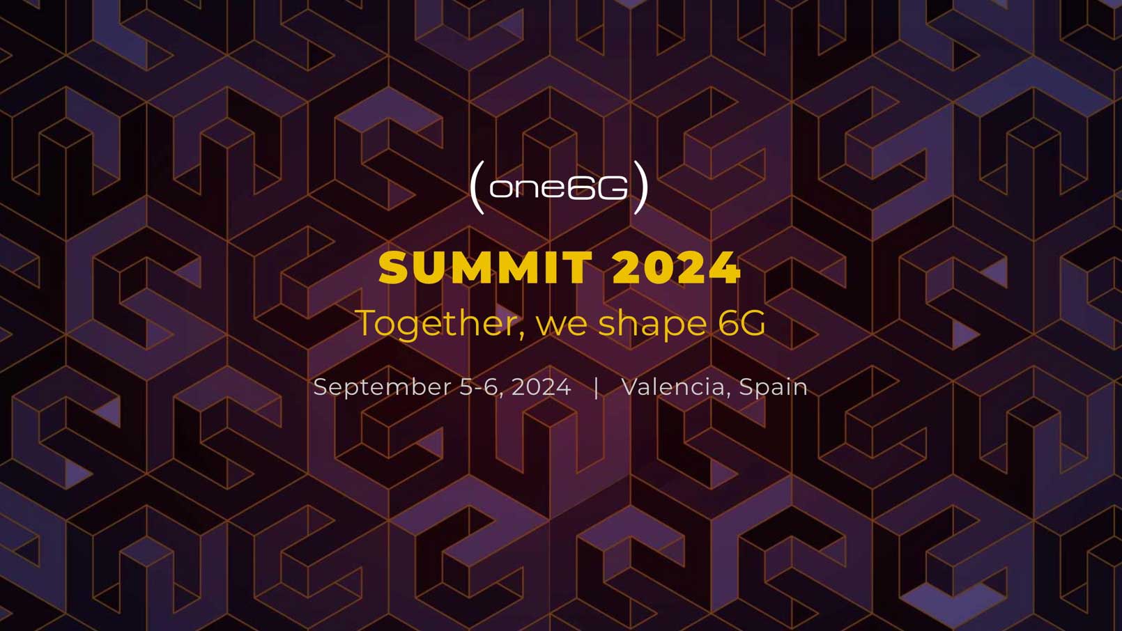 Promotional graphic for the one6G Summit 2024, September 5-6 in Valencia, Spain.